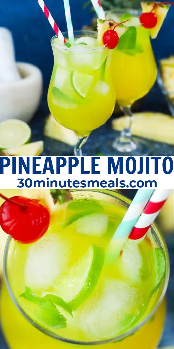 easy pineapple mojito pin