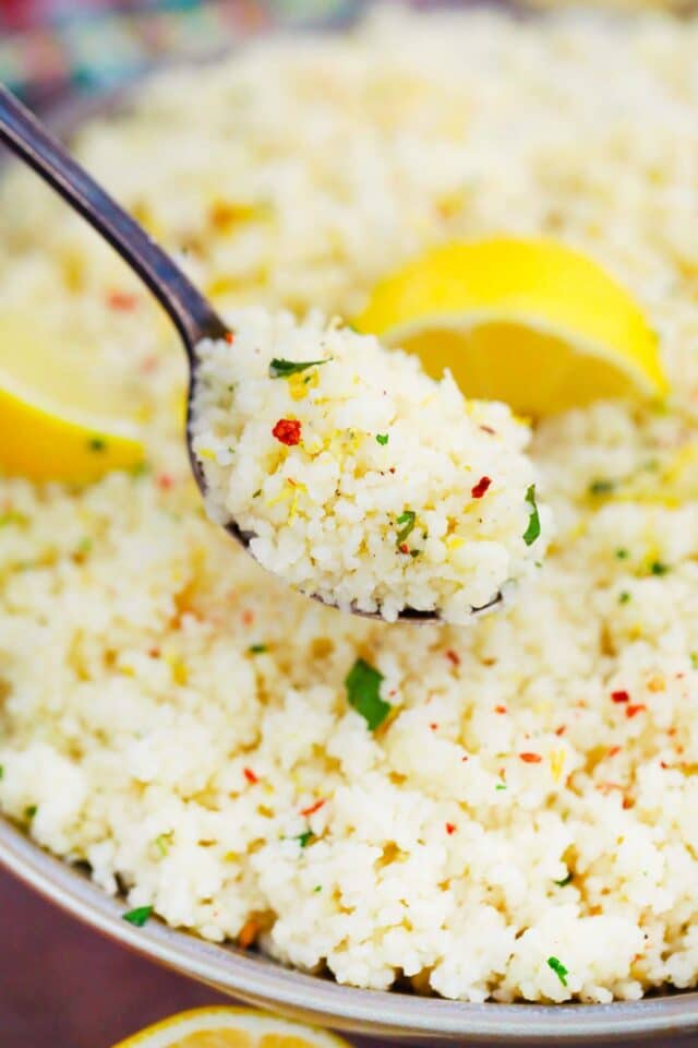 a spoonful of fluffy lemon couscous