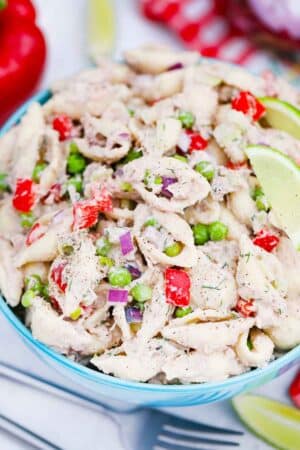 tuna pasta salad with veggies