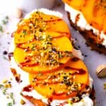 persimmon toast with ricotta and honey